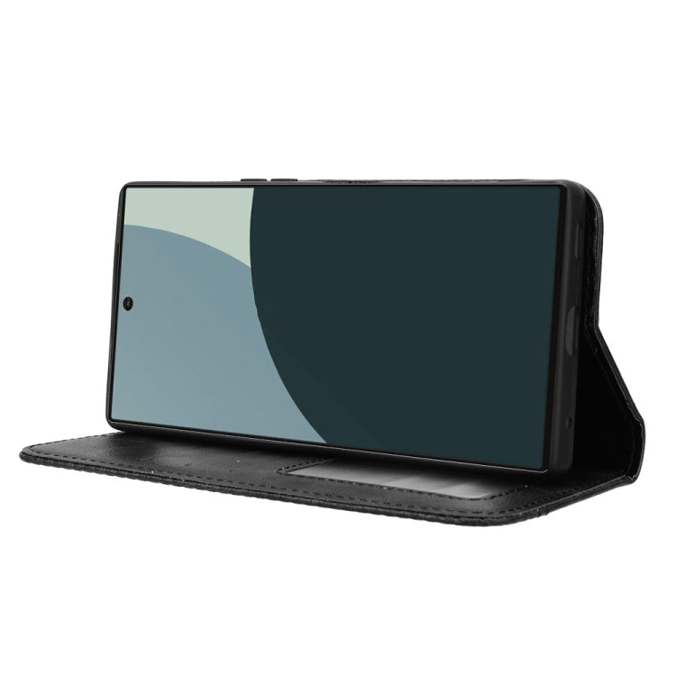 For Sharp Aquos R9 Magnetic Buckle Retro Texture Leather Phone Case