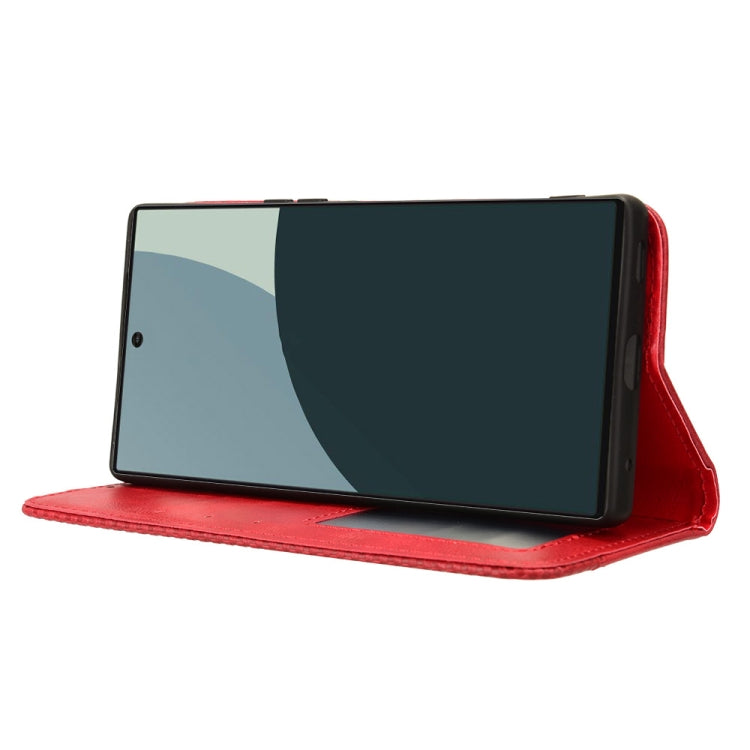 For Sharp Aquos R9 Magnetic Buckle Retro Texture Leather Phone Case