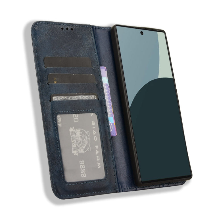 For Sharp Aquos R9 Magnetic Buckle Retro Texture Leather Phone Case