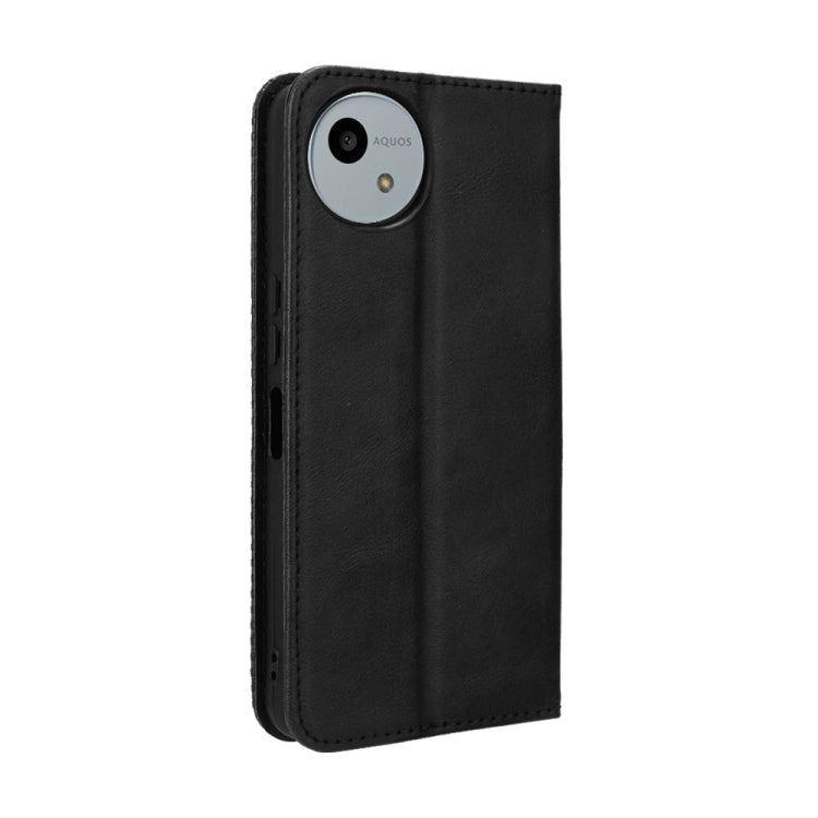 For Sharp Aquos wish4 Magnetic Buckle Retro Texture Leather Phone Case