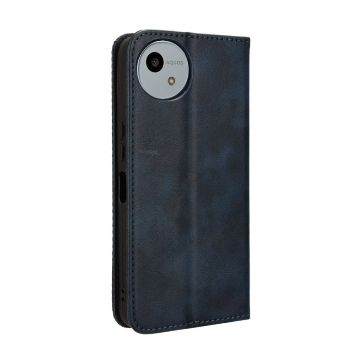 For Sharp Aquos wish4 Magnetic Buckle Retro Texture Leather Phone Case
