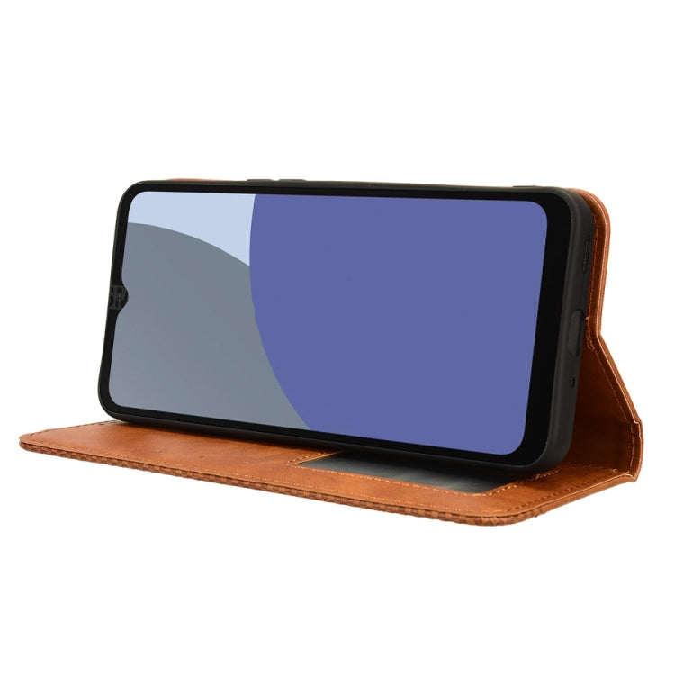 For Sharp Aquos wish4 Magnetic Buckle Retro Texture Leather Phone Case