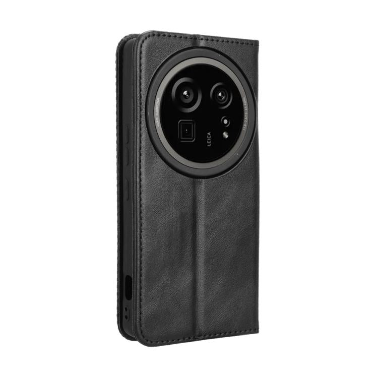 For Sharp Aquos R9 Pro Magnetic Buckle Retro Texture Leather Phone Case
