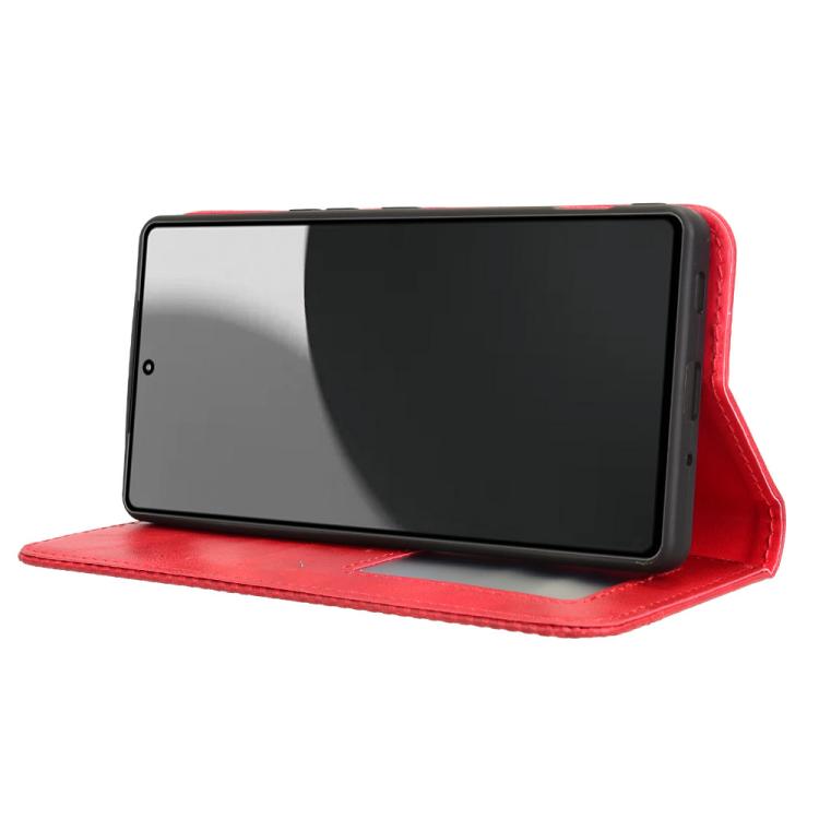 For Sharp Aquos R9 Pro Magnetic Buckle Retro Texture Leather Phone Case