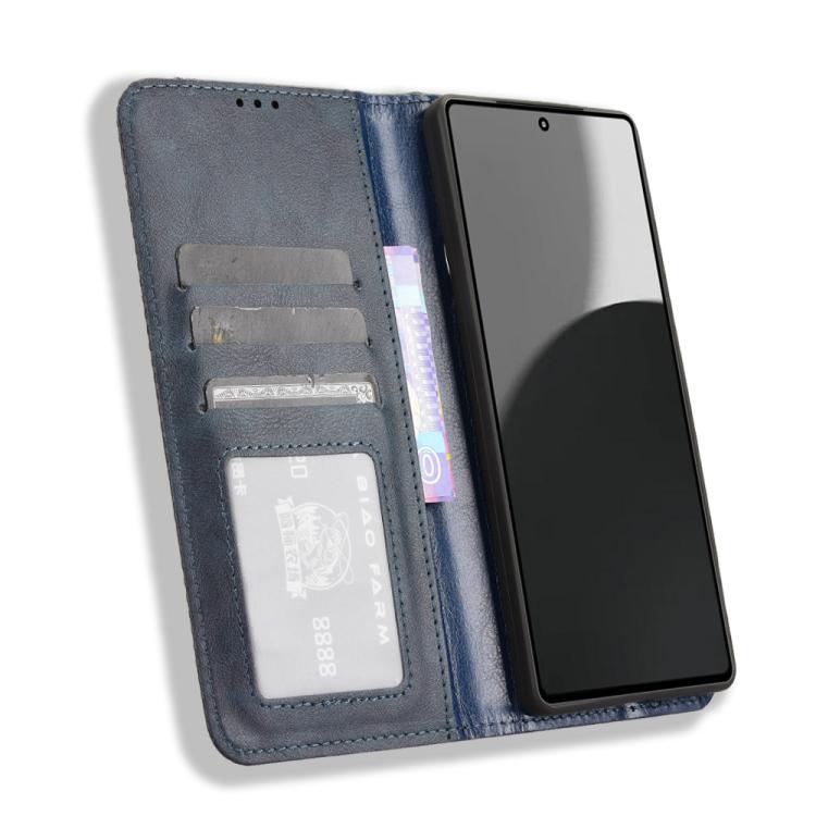 For Sharp Aquos R9 Pro Magnetic Buckle Retro Texture Leather Phone Case