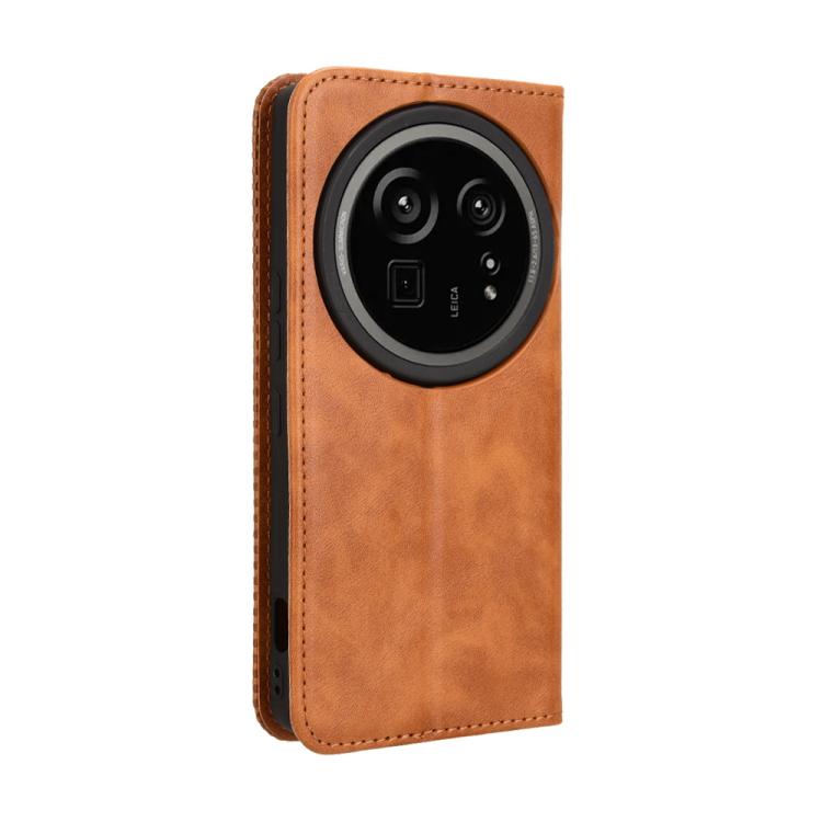 For Sharp Aquos R9 Pro Magnetic Buckle Retro Texture Leather Phone Case