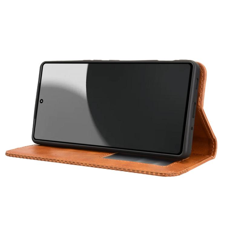 For Sharp Aquos R9 Pro Magnetic Buckle Retro Texture Leather Phone Case