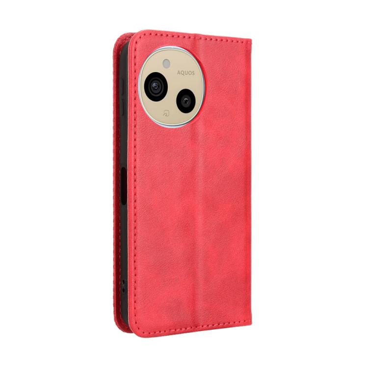 For Sharp Aquos Sense9 Magnetic Buckle Retro Texture Leather Phone Case