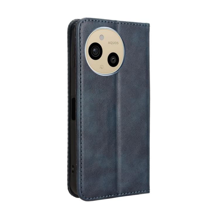 For Sharp Aquos Sense9 Magnetic Buckle Retro Texture Leather Phone Case