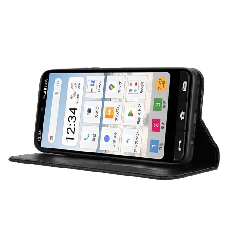 For Sharp Basio Active3 Magnetic Buckle Retro Texture Leather Phone Case