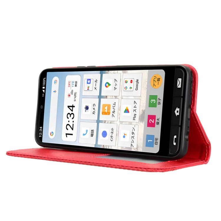 For Sharp Basio Active3 Magnetic Buckle Retro Texture Leather Phone Case