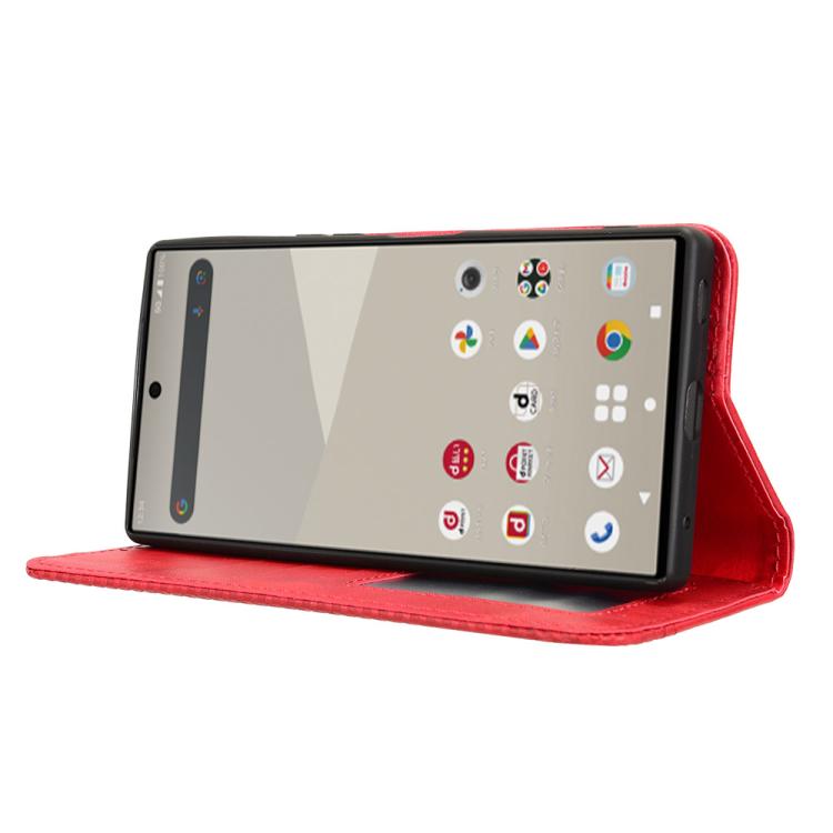 For Sharp Aquos R10 Magnetic Buckle Retro Texture Leather Phone Case