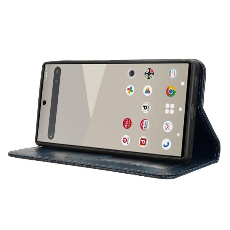 For Sharp Aquos R10 Magnetic Buckle Retro Texture Leather Phone Case