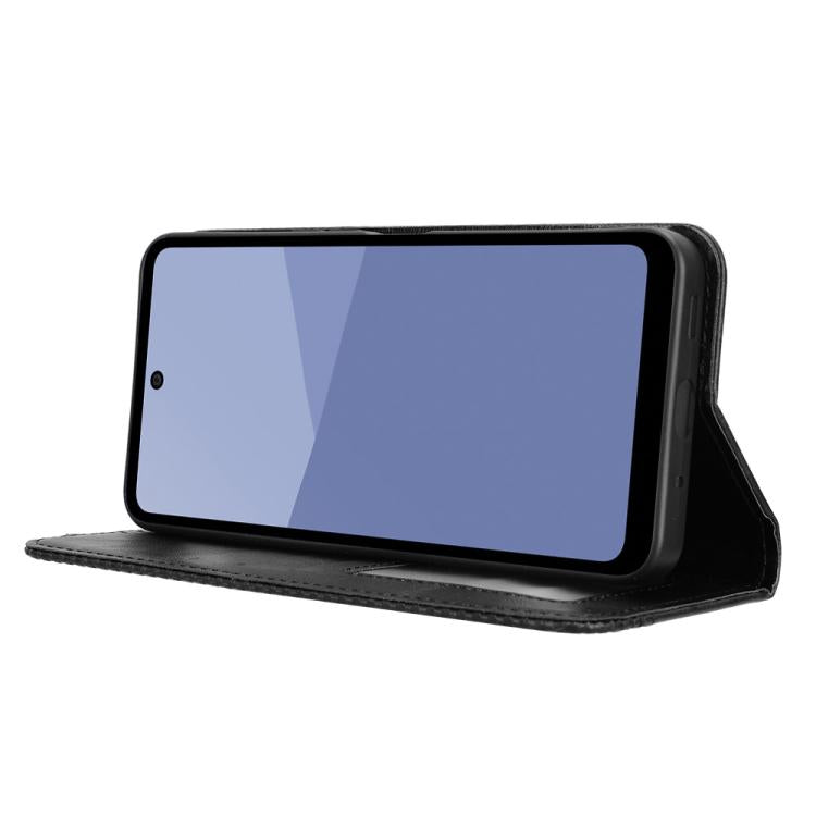 For Sharp Aquos wish5 Magnetic Buckle Retro Texture Leather Phone Case