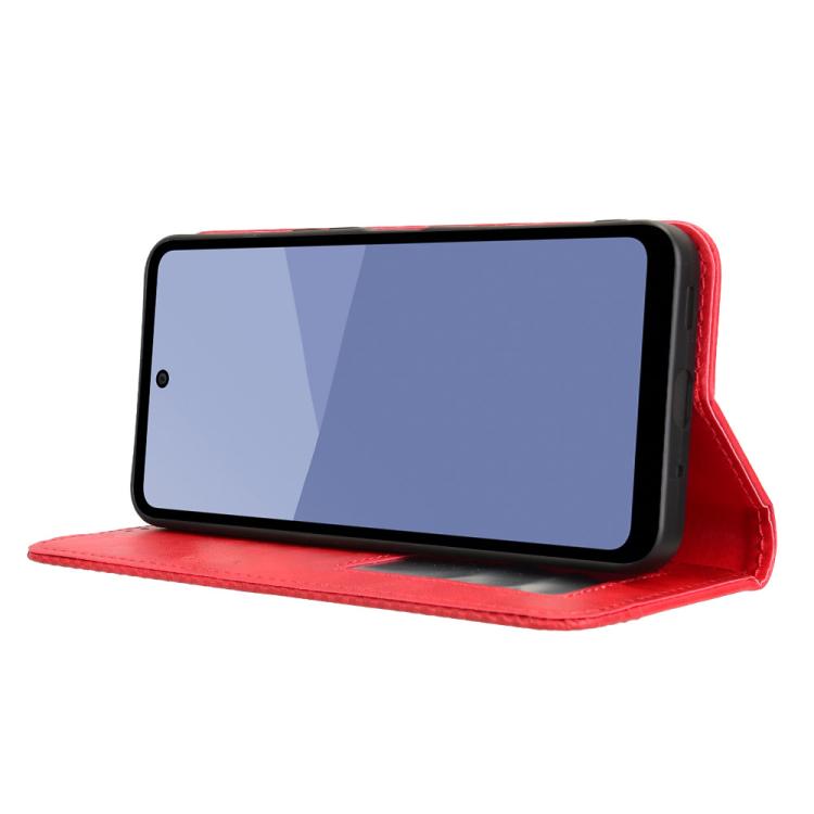 For Sharp Aquos wish5 Magnetic Buckle Retro Texture Leather Phone Case