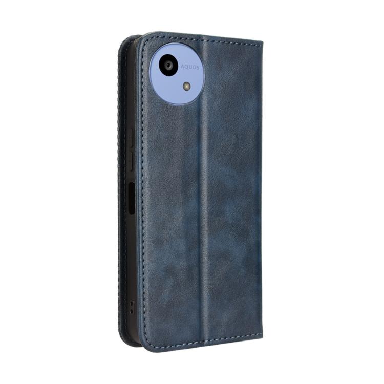For Sharp Aquos wish5 Magnetic Buckle Retro Texture Leather Phone Case