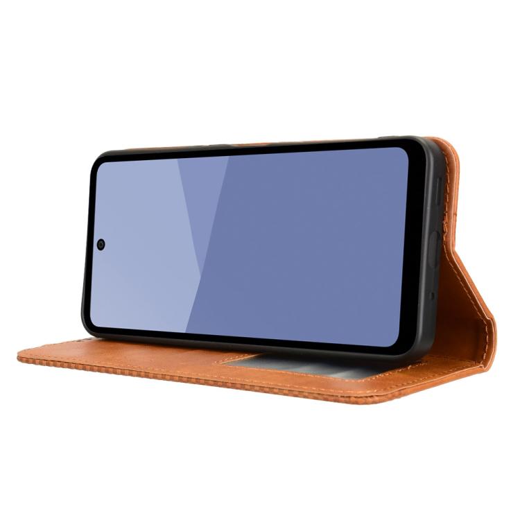 For Sharp Aquos wish5 Magnetic Buckle Retro Texture Leather Phone Case