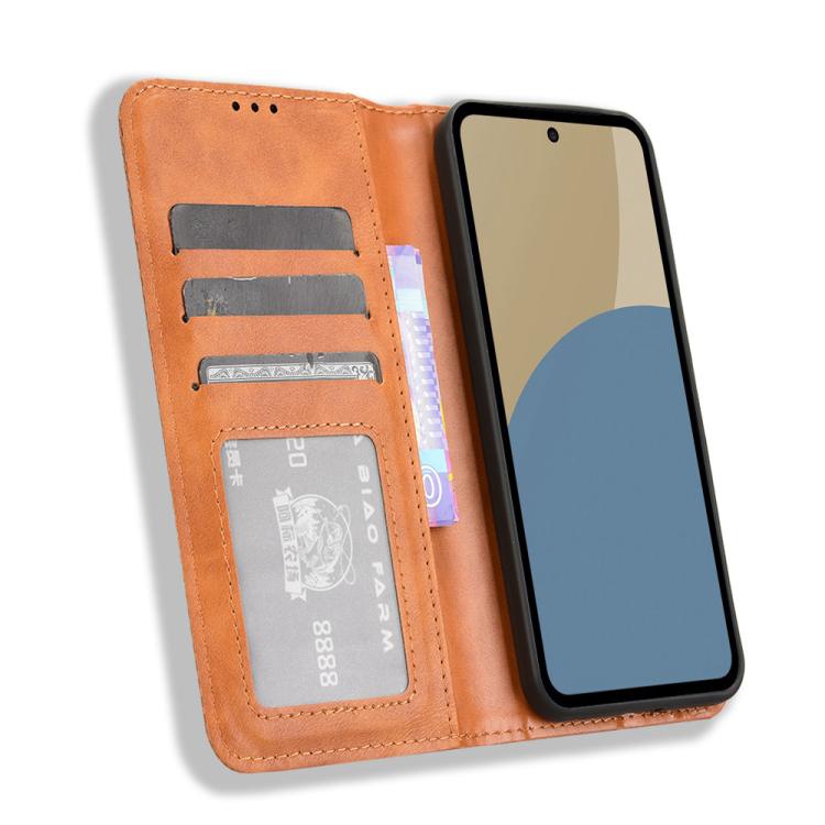 For Sharp Aquos Sense10 Magnetic Buckle Retro Texture Leather Phone Case