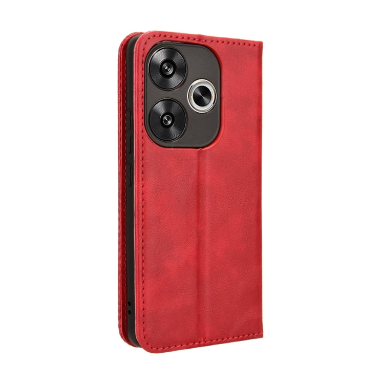 For Xiaomi Redmi Turbo 3 5G Magnetic Buckle Retro Texture Leather Phone Case