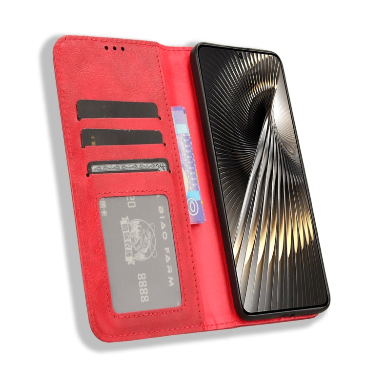 For Xiaomi Redmi Turbo 3 5G Magnetic Buckle Retro Texture Leather Phone Case