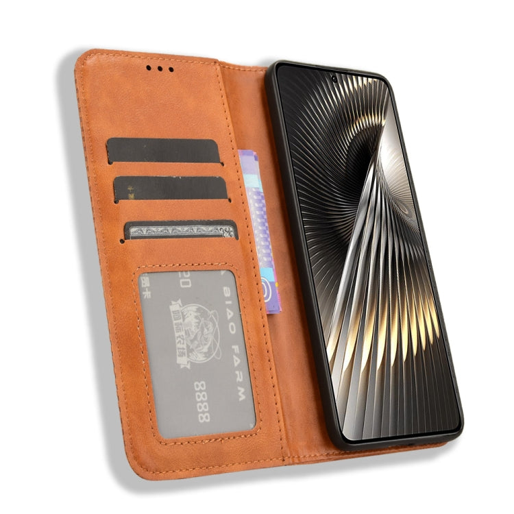 For Xiaomi Redmi Turbo 3 5G Magnetic Buckle Retro Texture Leather Phone Case