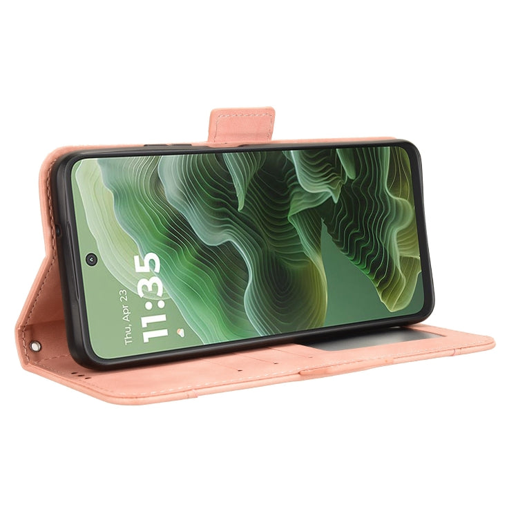 For Motorola Moto G35 5G Skin Feel Calf Texture Card Slots Leather Phone Case