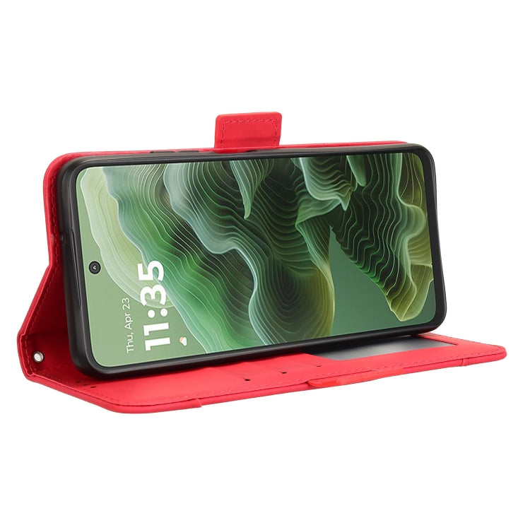 For Motorola Moto G35 5G Skin Feel Calf Texture Card Slots Leather Phone Case
