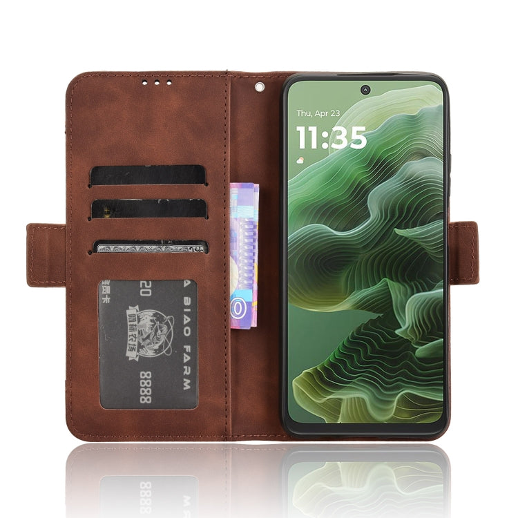 For Motorola Moto G35 5G Skin Feel Calf Texture Card Slots Leather Phone Case
