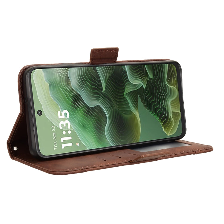 For Motorola Moto G35 5G Skin Feel Calf Texture Card Slots Leather Phone Case