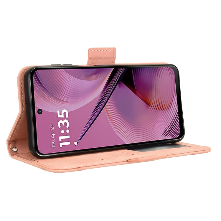 For Motorola Moto G55 5G Skin Feel Calf Texture Card Slots Leather Phone Case