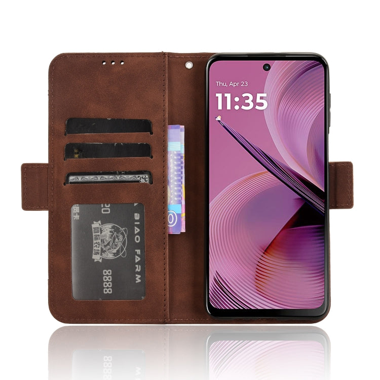 For Motorola Moto G55 5G Skin Feel Calf Texture Card Slots Leather Phone Case