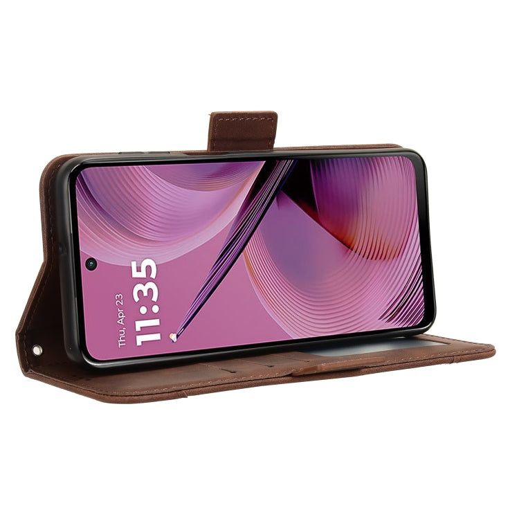 For Motorola Moto G55 5G Skin Feel Calf Texture Card Slots Leather Phone Case