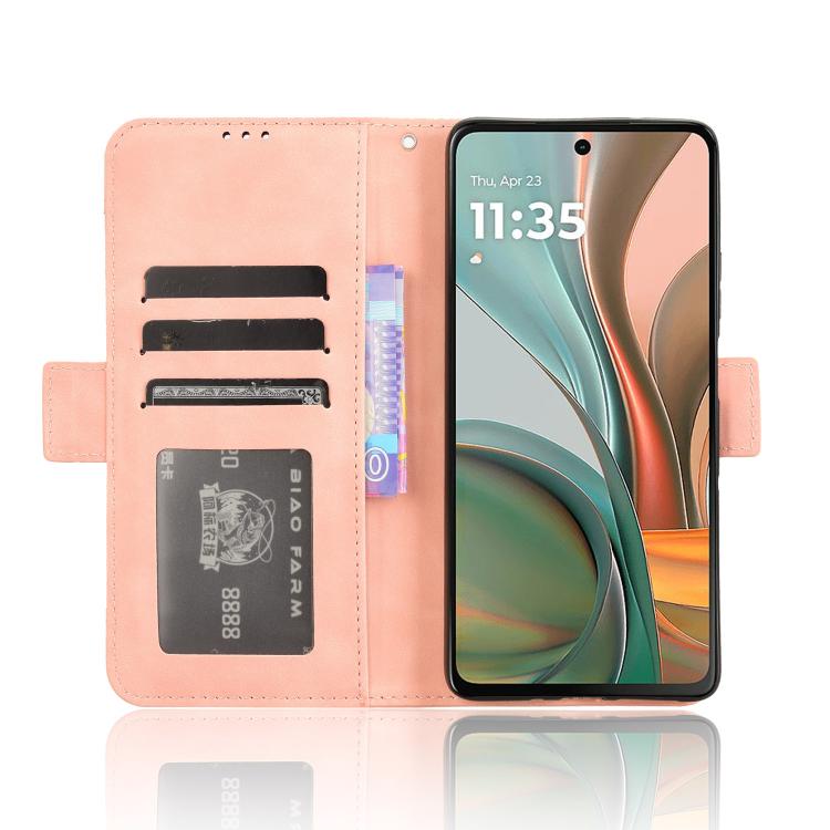 For Motorola Moto G75 5G Skin Feel Calf Texture Card Slots Leather Phone Case