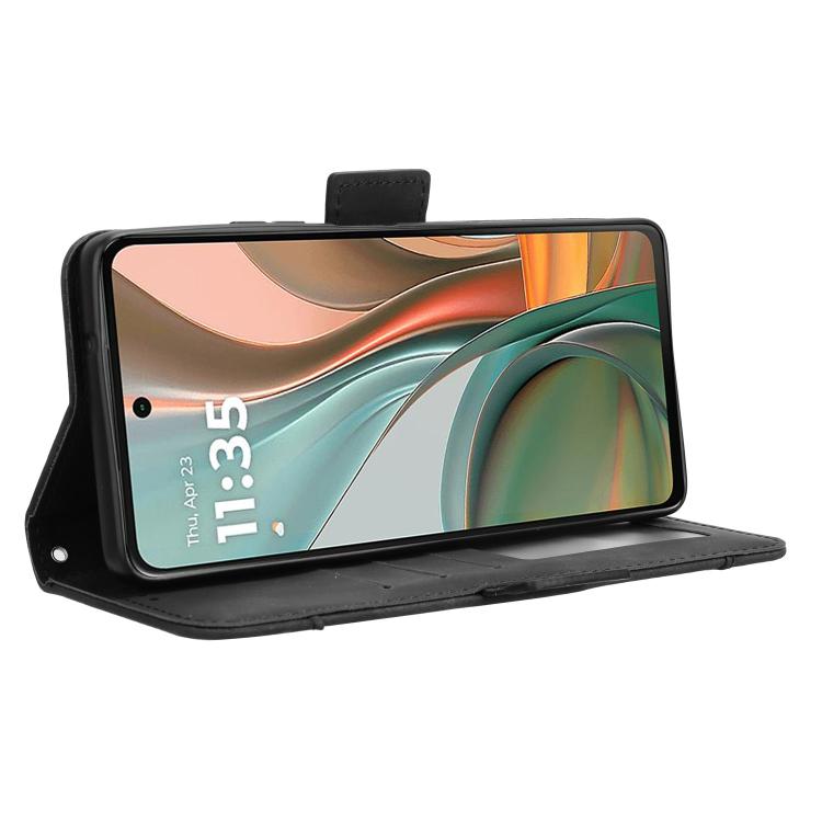 For Motorola Moto G75 5G Skin Feel Calf Texture Card Slots Leather Phone Case