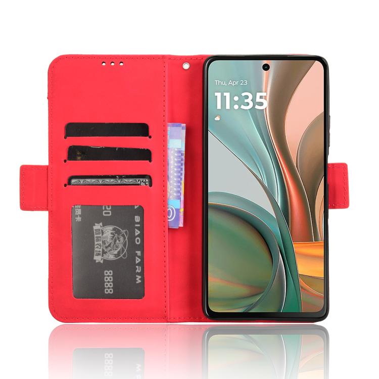 For Motorola Moto G75 5G Skin Feel Calf Texture Card Slots Leather Phone Case