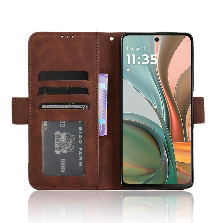 For Motorola Moto G75 5G Skin Feel Calf Texture Card Slots Leather Phone Case