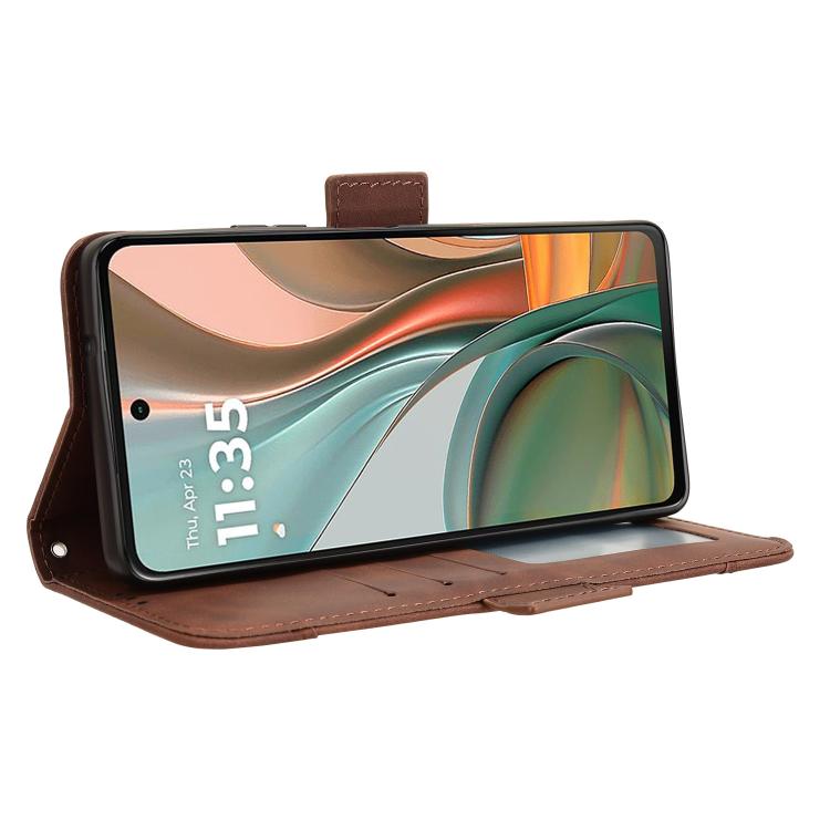 For Motorola Moto G75 5G Skin Feel Calf Texture Card Slots Leather Phone Case