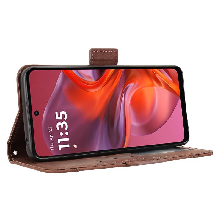 For Motorola Moto G05 4G / E15 4G Skin Feel Calf Texture Card Slots Leather Phone Case