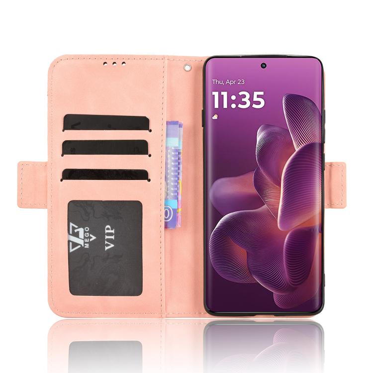 For Motorola Edge 60 Pro / 60s Pro 5G Skin Feel Calf Texture Card Slots Leather Phone Case
