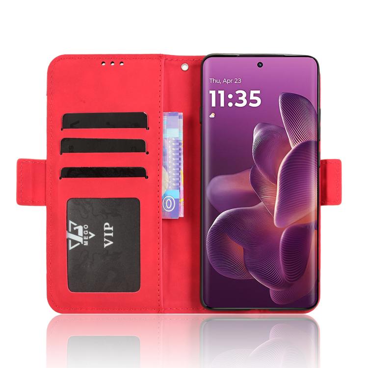 For Motorola Edge 60 Pro / 60s Pro 5G Skin Feel Calf Texture Card Slots Leather Phone Case