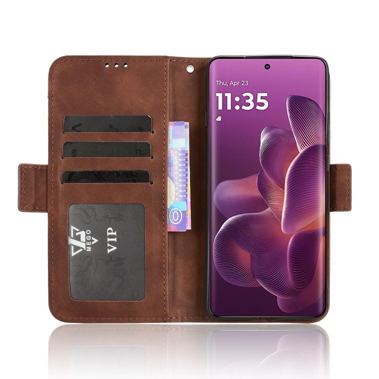 For Motorola Edge 60 Pro / 60s Pro 5G Skin Feel Calf Texture Card Slots Leather Phone Case