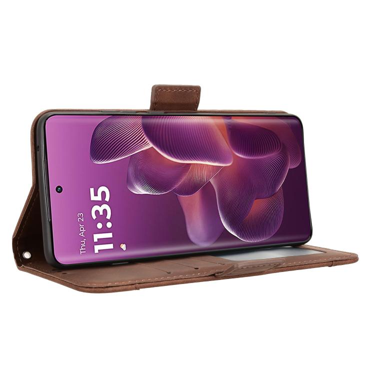 For Motorola Edge 60 Pro / 60s Pro 5G Skin Feel Calf Texture Card Slots Leather Phone Case