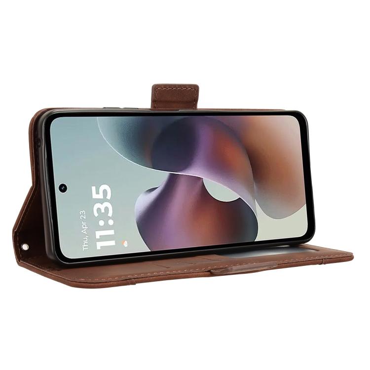For Motorola Moto G56 / G66j / G66y 5G Skin Feel Calf Texture Card Slots Leather Phone Case