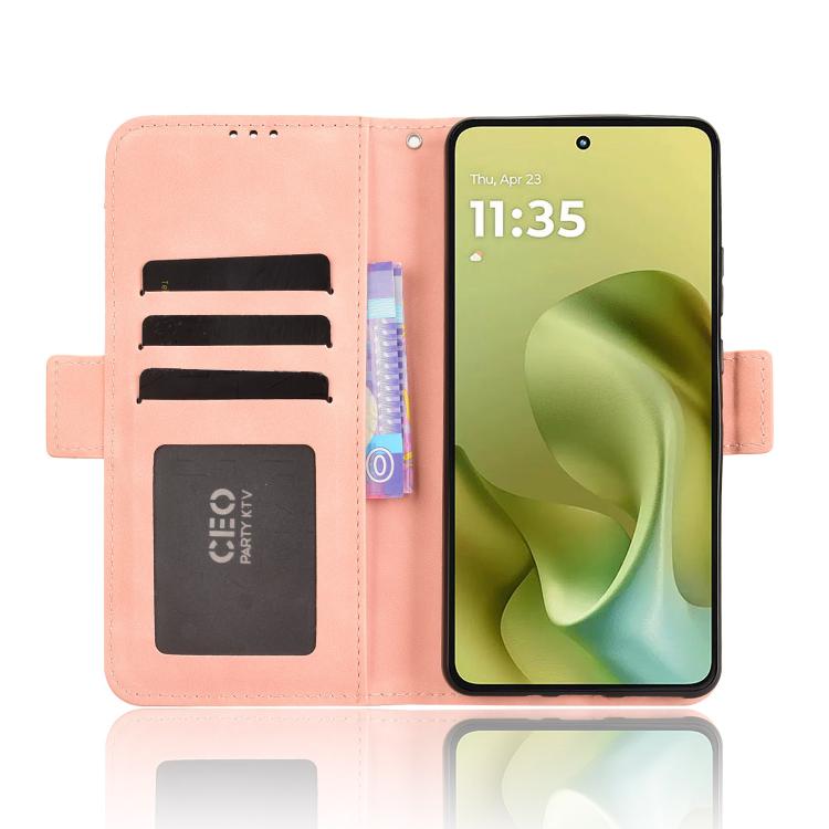 For Motorola Moto G86 5G Skin Feel Calf Texture Card Slots Leather Phone Case