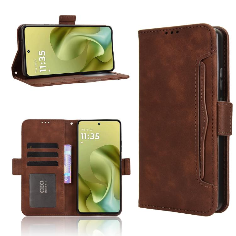 For Motorola Moto G86 5G Skin Feel Calf Texture Card Slots Leather Phone Case