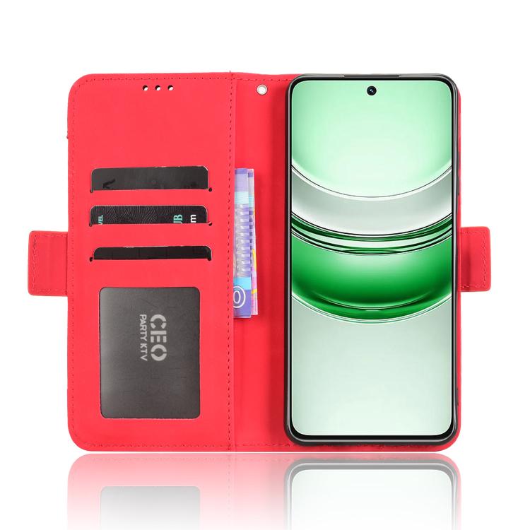 For Realme 14x 5G Malaysia / V70 Skin Feel Calf Texture Card Slots Leather Phone Case