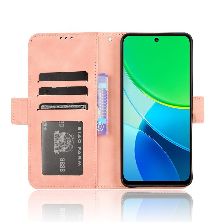 For vivo Y19s 4G Skin Feel Calf Texture Card Slots Leather Phone Case