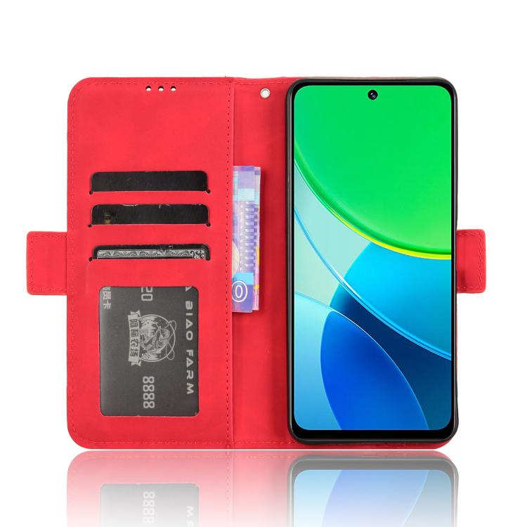 For vivo Y19s 4G Skin Feel Calf Texture Card Slots Leather Phone Case