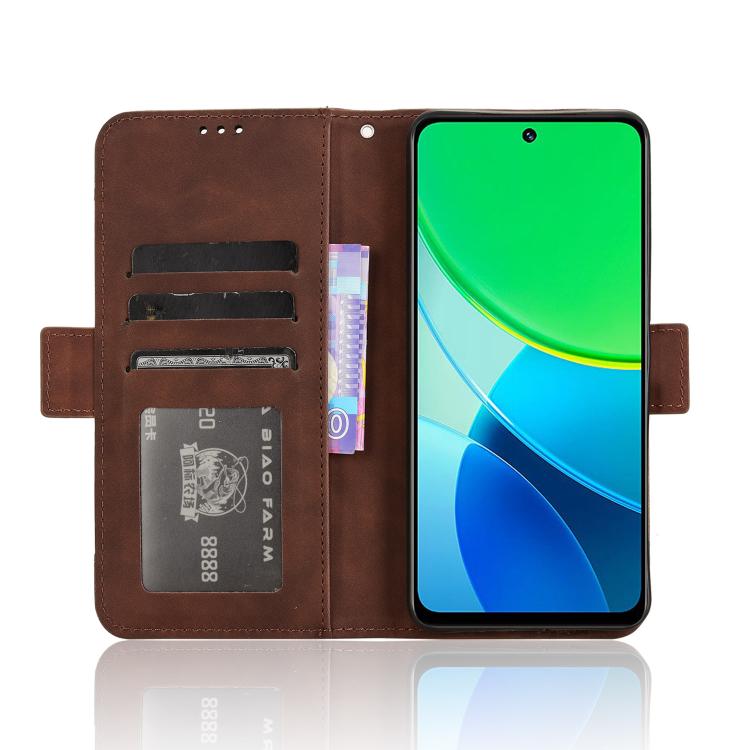 For vivo Y19s 4G Skin Feel Calf Texture Card Slots Leather Phone Case