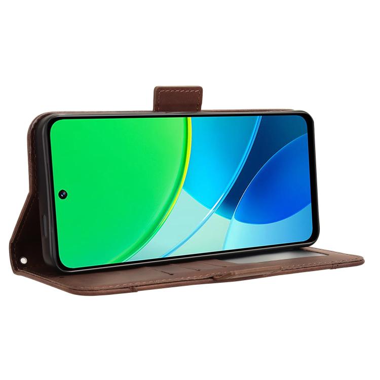 For vivo Y19s 4G Skin Feel Calf Texture Card Slots Leather Phone Case